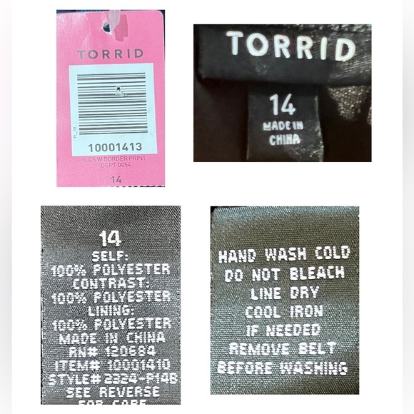 NWT! Torrid Tropical Print Chiffon Strapless Dress Womens Size 14 - Picture 14 of 14